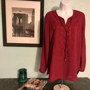 Olive & Rose Sheer Mauve Blouse